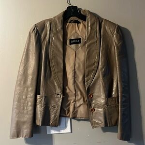Opera Vintage Leather Jacket - Taupe